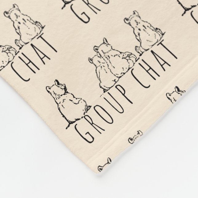 Group Chat Cute Bears Cream Fleecedecke (Ecke)