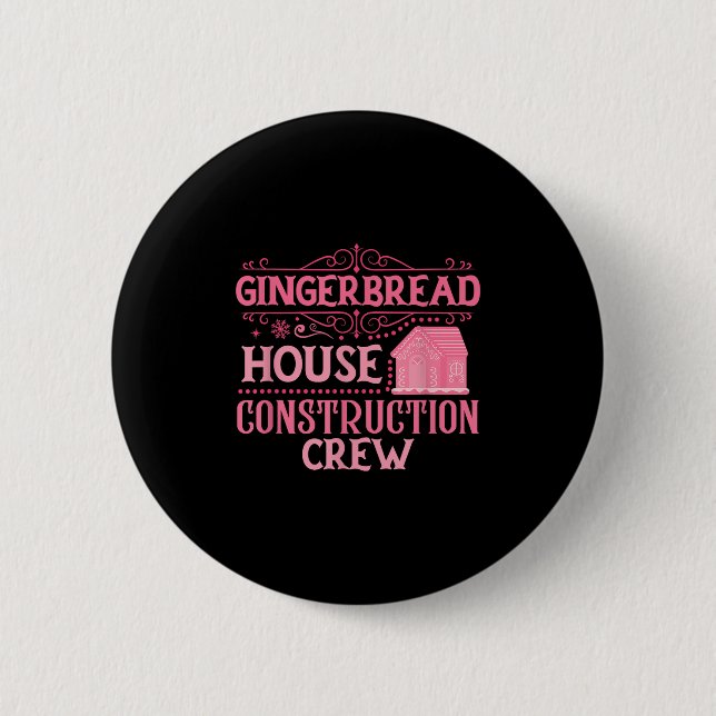 Group Gingerbread House Crew Weihnachten Cookie Button (Vorderseite)
