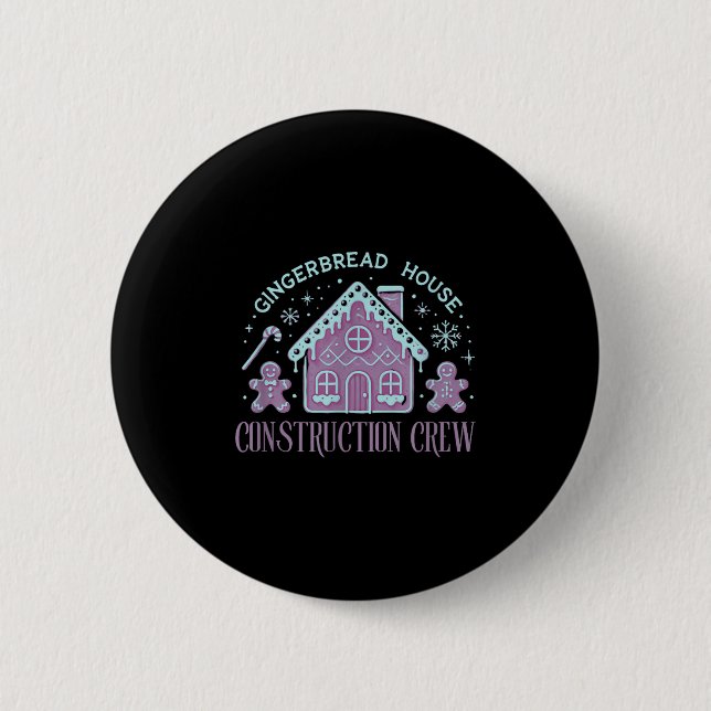 Group Gingerbread House Crew Weihnachten Cookie Button (Vorderseite)