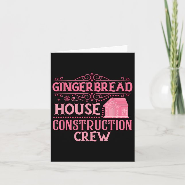 Group Gingerbread House Crew Weihnachten Cookie Karte (Vorderseite)