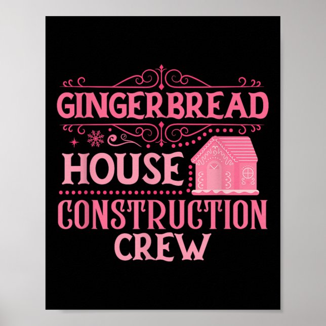 Group Gingerbread House Crew Weihnachten Cookie Poster (Vorne)