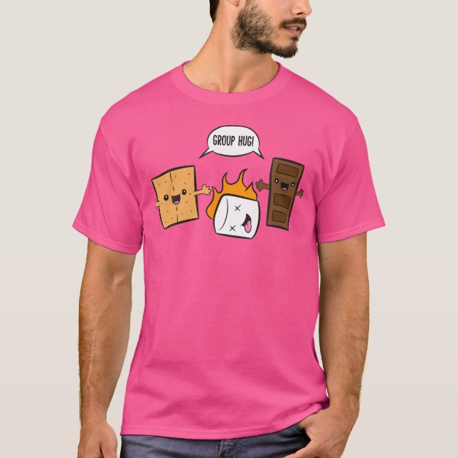 Group Hug Camping Campfire Chocolate Marshmallow S T-Shirt (Vorderseite)