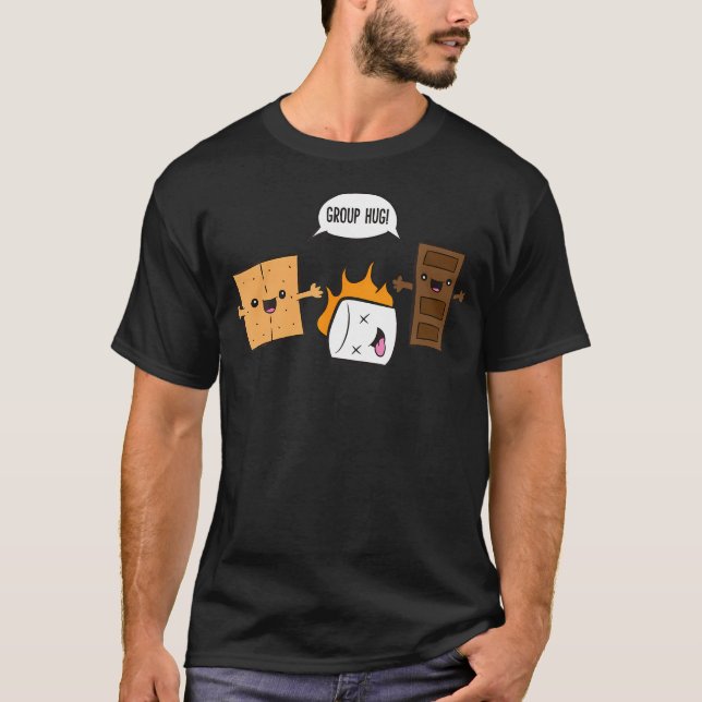 Group Hug Camping Campfire Chocolate Marshmallow S T-Shirt (Vorderseite)