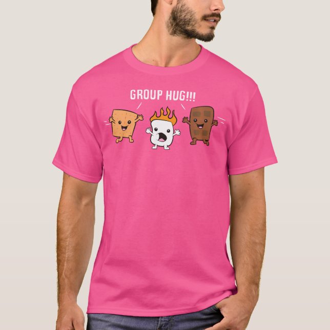 Group Hug Camping Campfire Chocolate Marshmallow S T-Shirt (Vorderseite)