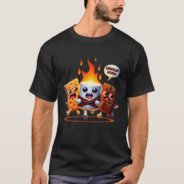 Group Hug Marshmallow Campfire Smores Funny Campin T-Shirt (Vorderseite)