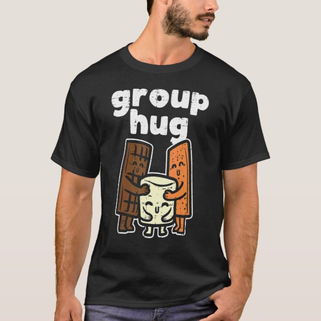 Group Hug Marshmallow Smore Camping Pun Camper Fa T-Shirt (Vorderseite)