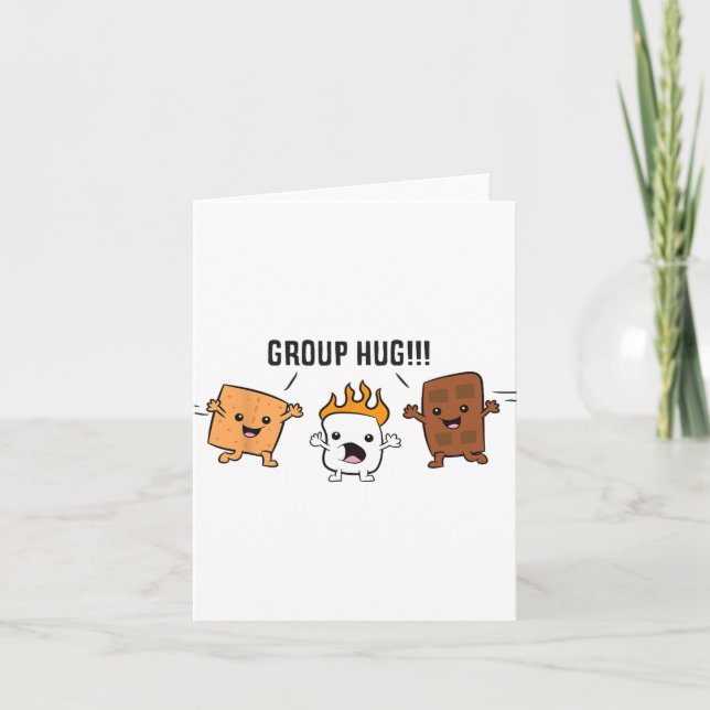 Group Hug S'mores Campfire Marshmallow Chocolate S Karte (Vorderseite)