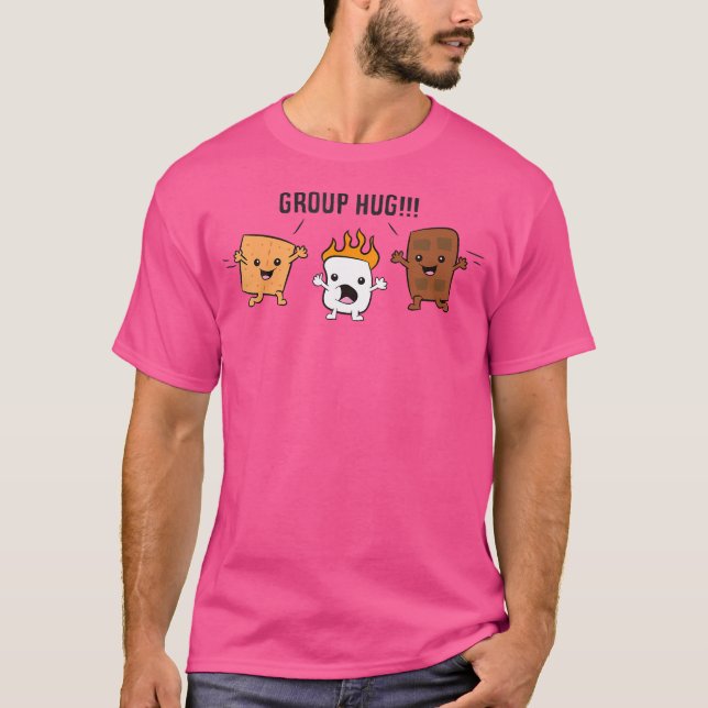 Group Hug S'Mores Campfire Marshmallow Chocolate S T-Shirt (Vorderseite)