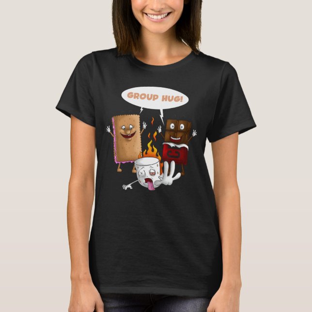 Group Hug S'mores Marshmallows Niedliches Camping  T-Shirt (Vorderseite)