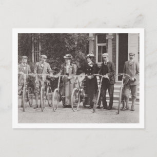 Group of Edwardian bicyclists, early 1900s (b/w ph Postkarte