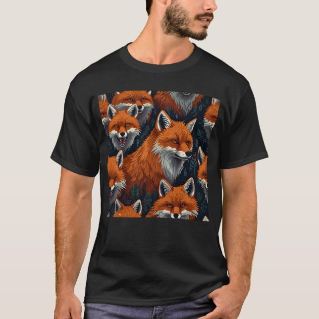 Group of Foxes in a Mystical Forest T-Shirt (Vorderseite)