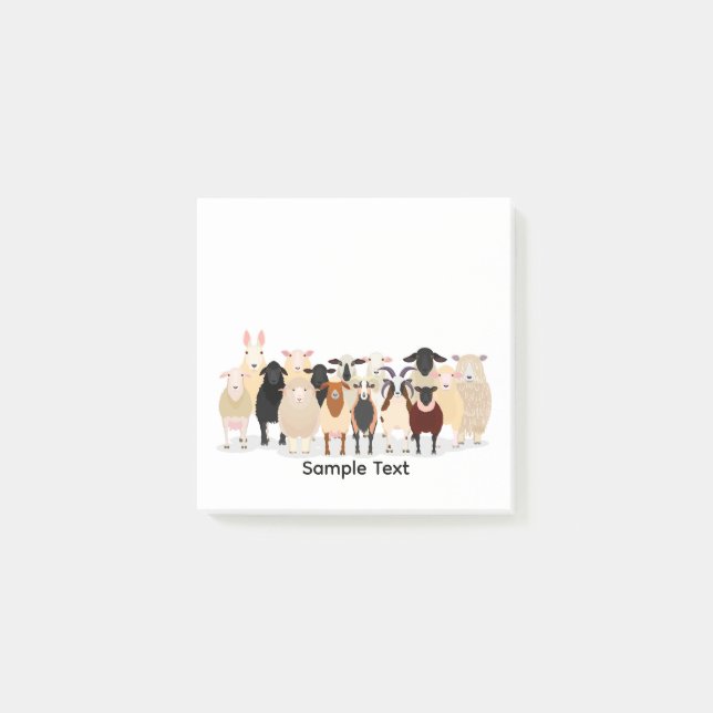 group of various breeds of sheep design post it post-it klebezettel (Vorderseite)