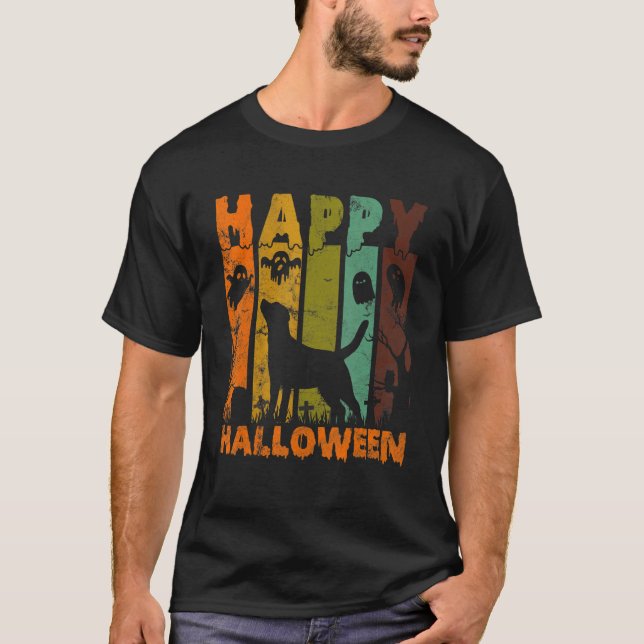 Group Pajamas Matching Halloween Costume Retro Lab T-Shirt (Vorderseite)