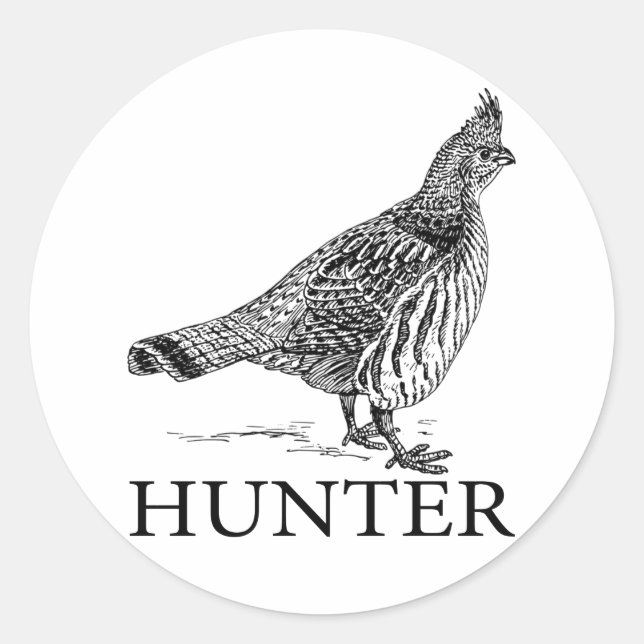 Grouse Hunter Runder Aufkleber (Vorderseite)
