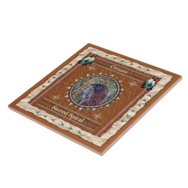 Grouse - Sacred Spiral Ceramic Tile Fliese (Seite)