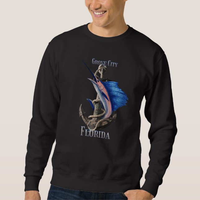 Grove City Florida Schwertfisch Marlin Ocean Fisch Sweatshirt (Vorderseite)
