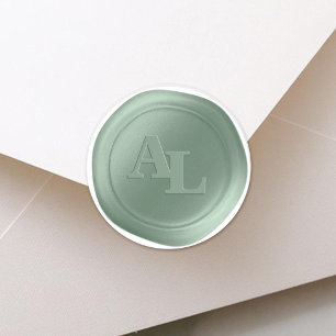 Grove Green Siegel Monogramm Hochzeitsaufkleber Runder Aufkleber