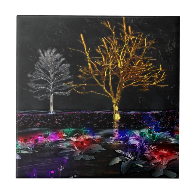 Grove of Living Gems Decorative Tile Fliese (Vorderseite)