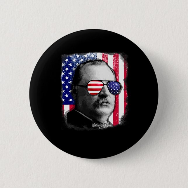 Grover Cleveland US Flag 4. Juli Button (Vorderseite)