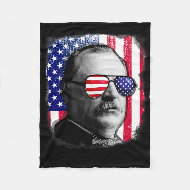 Grover Cleveland US-Flagge 4. Juli  Fleecedecke (Vorderseite)
