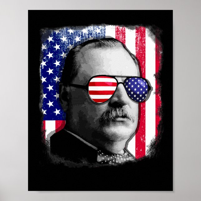 Grover Cleveland US-Flagge 4. Juli  Poster (Vorne)
