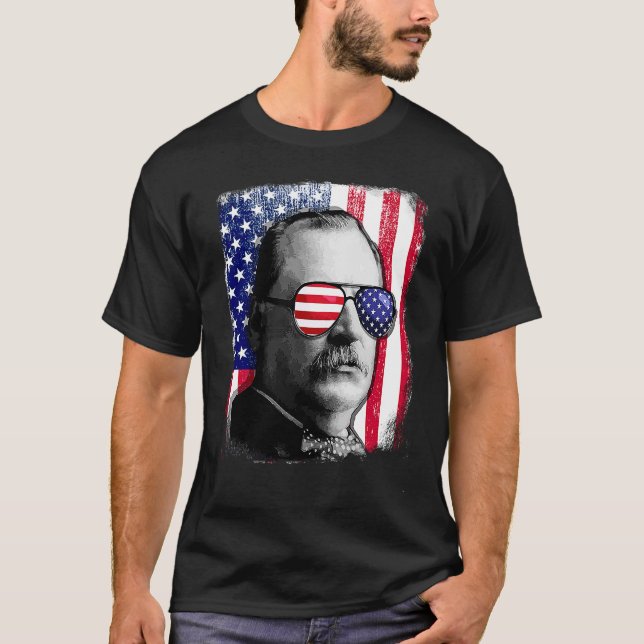 Grover Cleveland US-Flagge 4. Juli T-Shirt (Vorderseite)