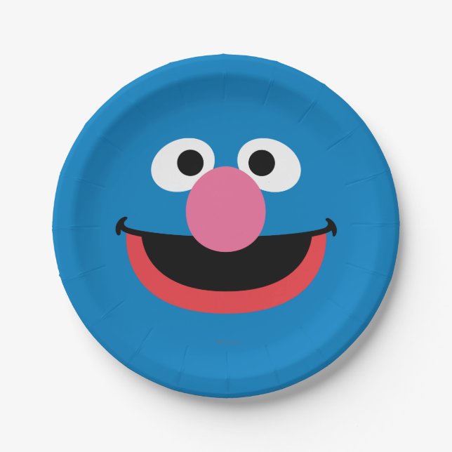 Grover Face Art Pappteller (Vorderseite)
