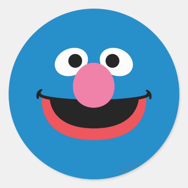 Grover Face Art Runder Aufkleber (Vorderseite)
