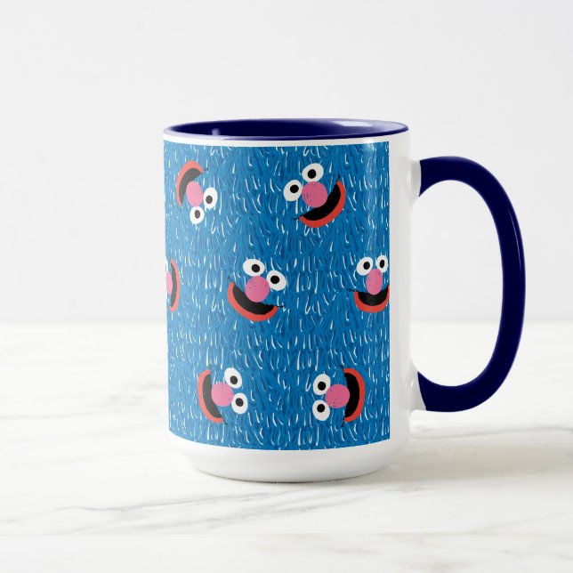 Grover Flausch-Gesicht-Muster Tasse (Rechts)