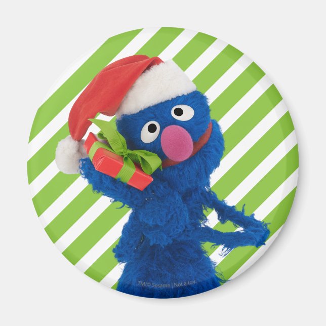Grover mit Weihnachtsmannmütze Magnet (Vorne)