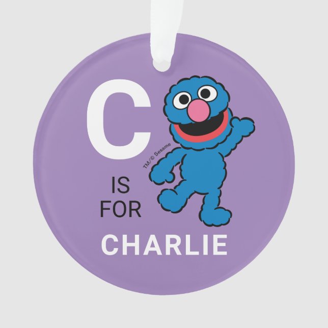 Grover | Personalisierter Name mit Foto Ornament (Vorderseite)