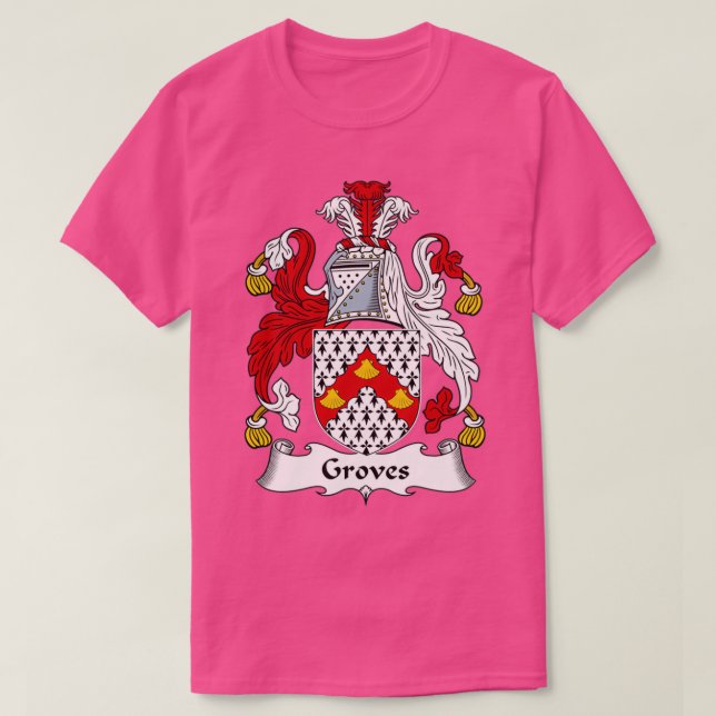 Groves Coat of Arms Family Crest  T-Shirt (Design vorne)