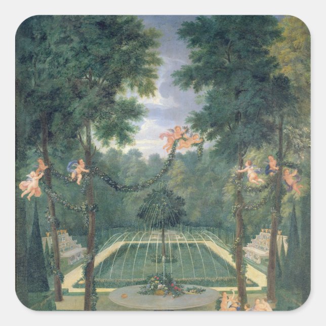 Groves of Versailles Quadratischer Aufkleber (Vorderseite)