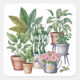 Grow a Happy Life Stickers
