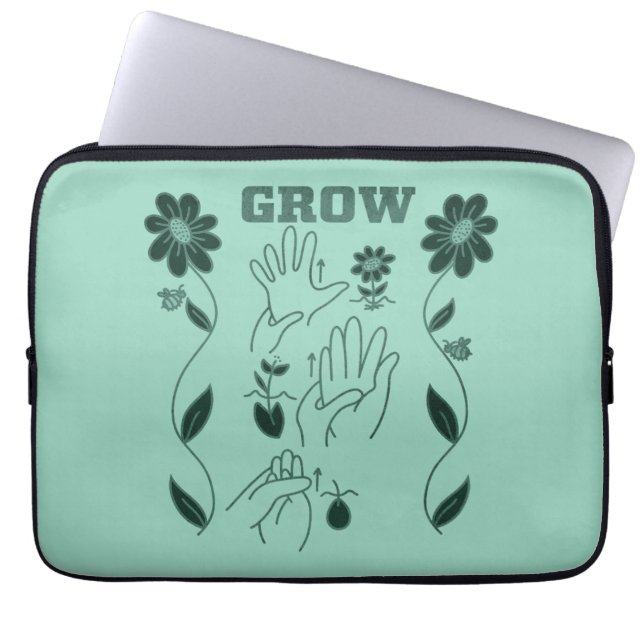 Grow - ASL-Design Laptopschutzhülle (Vorderseite)