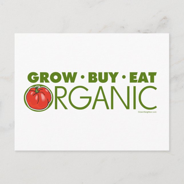 Grow, kaufen, Bio essen Postkarte (Vorderseite)
