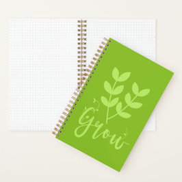 Grow Leaf Motif Personalisiert Journal - Lawn Gree Notizbuch