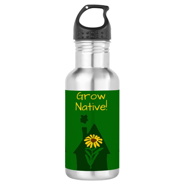 Grow Native! Edelstahlflasche (Vorderseite)