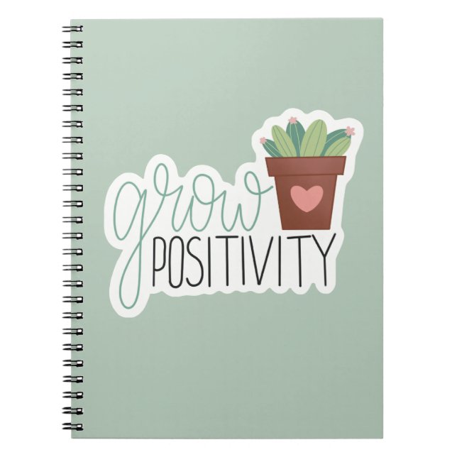 Grow Positivity - Inspirational Calligraphy Design Notizblock (Vorderseite)