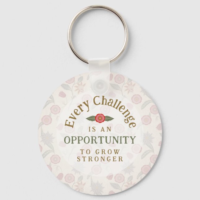 "Grow Stronger" Affirmation Keychain Schlüsselanhänger (Vorderseite)