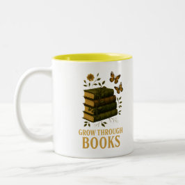 Grow Through Books Nature Book Art Zweifarbige Tasse