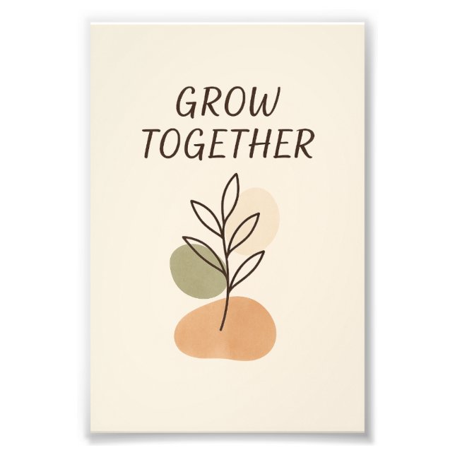 Grow Together Minimalist Botanical Poster (Vorne)