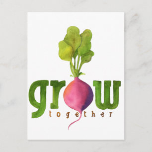 Grow Together Radish Postkarte