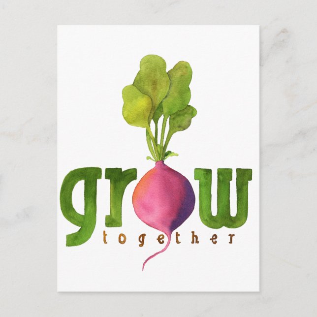 Grow Together Radish Postkarte (Vorderseite)