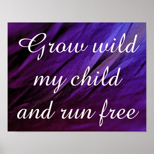 Grow Wild My Child Decor Poster Lila Blue (Vorne)