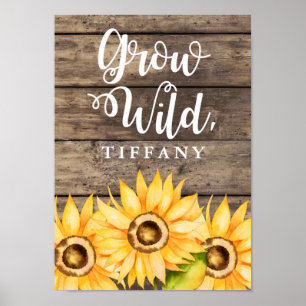 Grow Wild   Sonnenblumen Kinderzimmer Art Poster