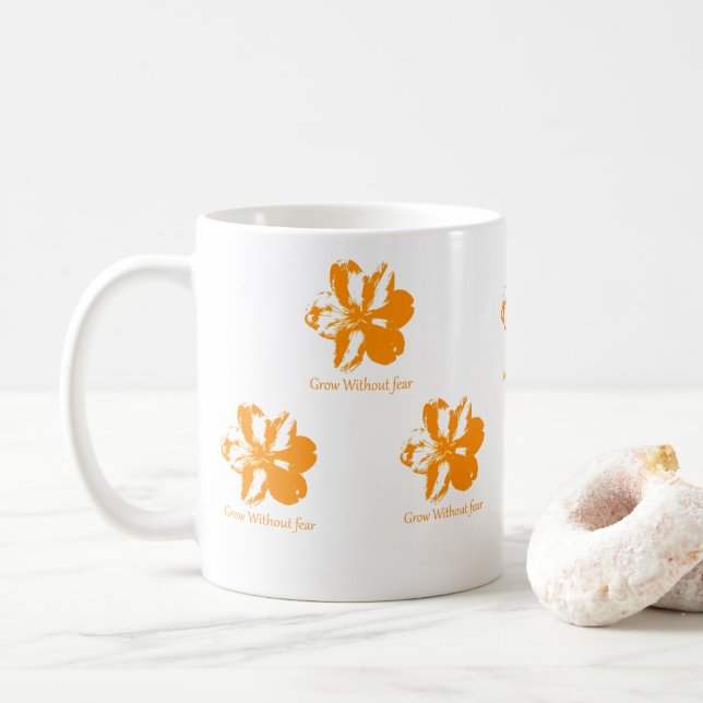 Grow Without Fear Coffee & Tea  Kaffeetasse (Mit Donut)
