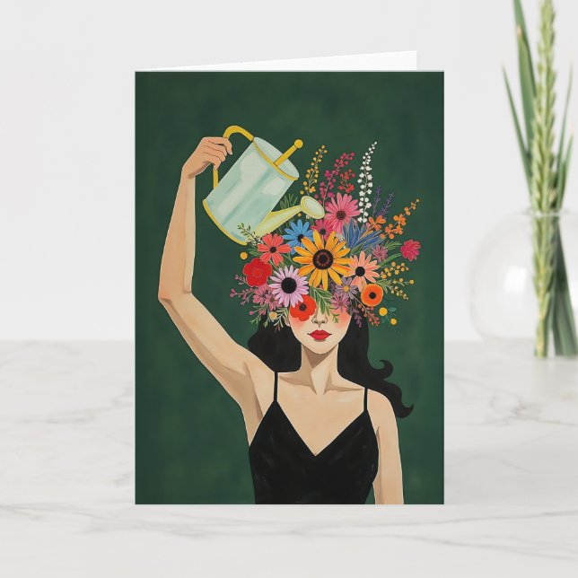 Grow Your Mind Moody Emerald Dankeskarte (Vorderseite)