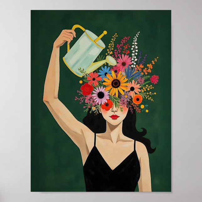 Grow Your Mind Moody Emerald Poster (Vorne)