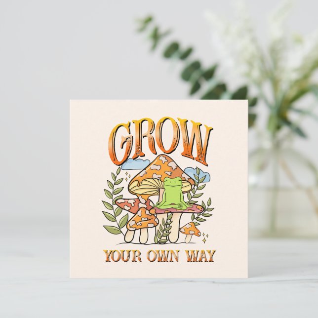 "Grow your own way" | Frosch und Pilze vermitteln (Stehend Vorderseite)